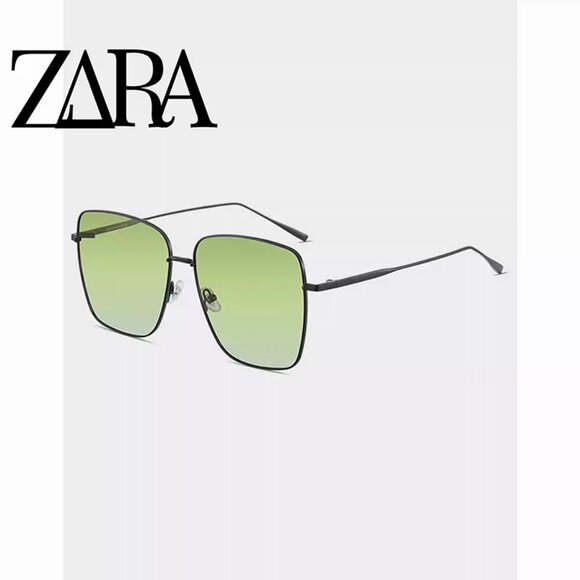Large Frame Gradient Green Sunglasses